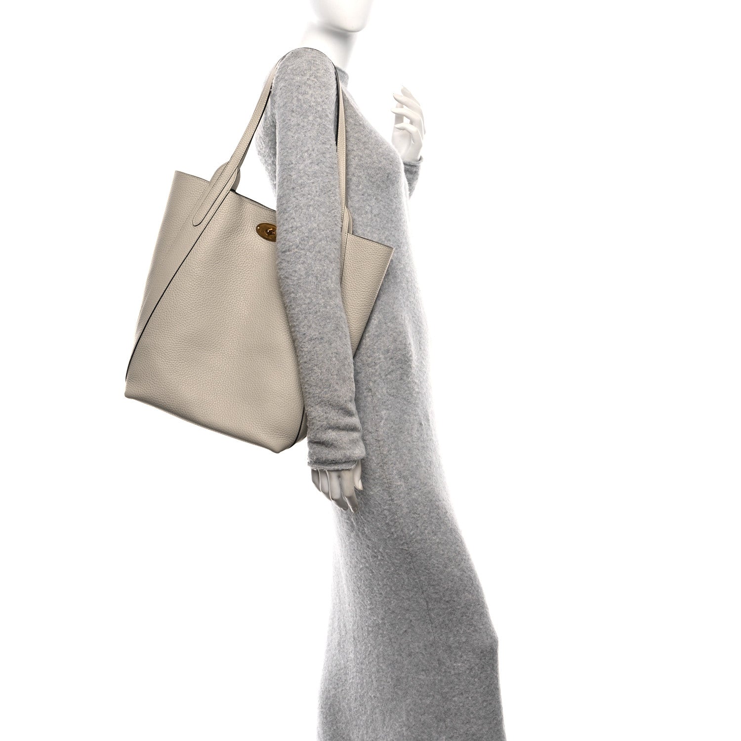 Mulberry Heavy Grain Bayswater North South Tote Chalk 2 of 9
