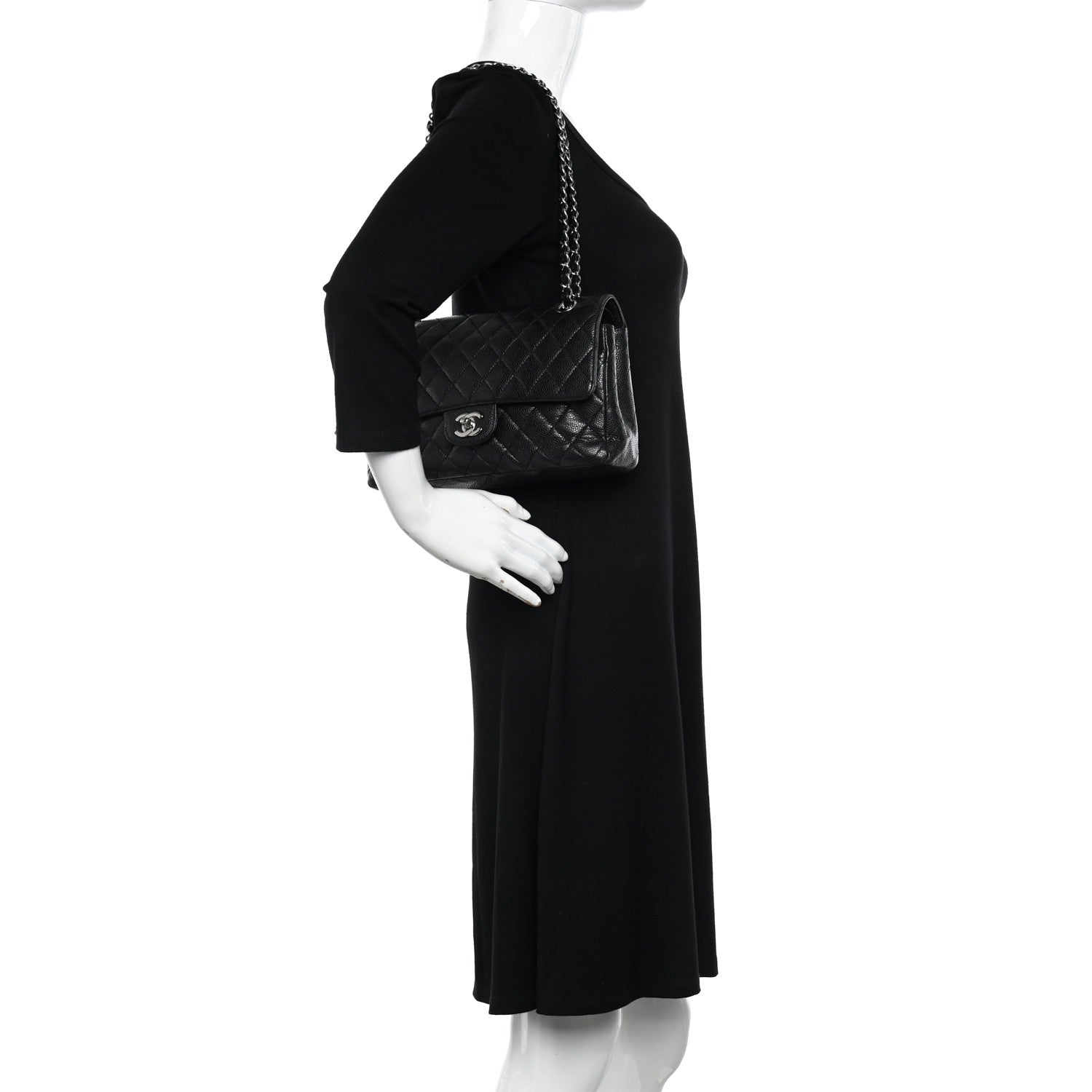 Chanel Caviar Quilted Medium Double Flap Black 2 of 20