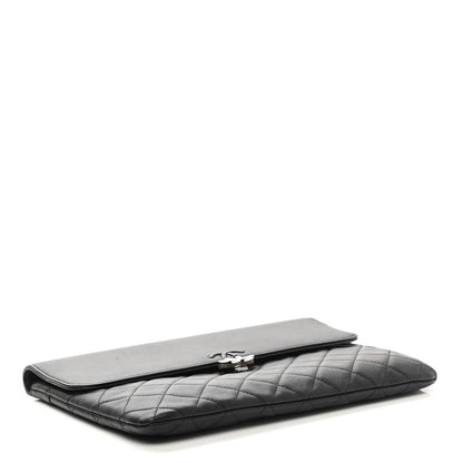 Chanel Goatskin Quilted CC Box Pouch Black 4 of 9
