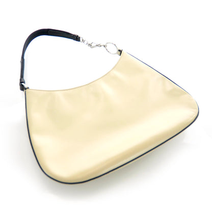 Prada Smooth Leather Shoulder Bag Beige 3 of 12