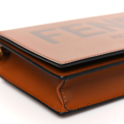 Fendi Vitello King Tamponato Logo Embossed Medium Wallet On Chain Cuoio 9 of 10