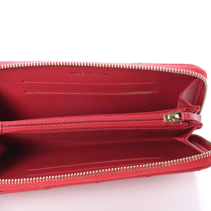 Chanel Lambskin Quilted Small Zip Around Wallet Dark Pink 5 of 7