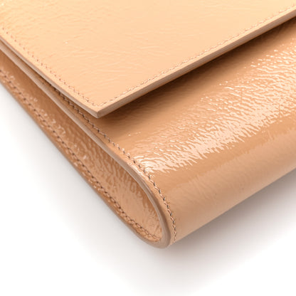 Saint Laurent Textured Patent Calfskin Monogram Large Belle De Jour Clutch Beige 13 of 15