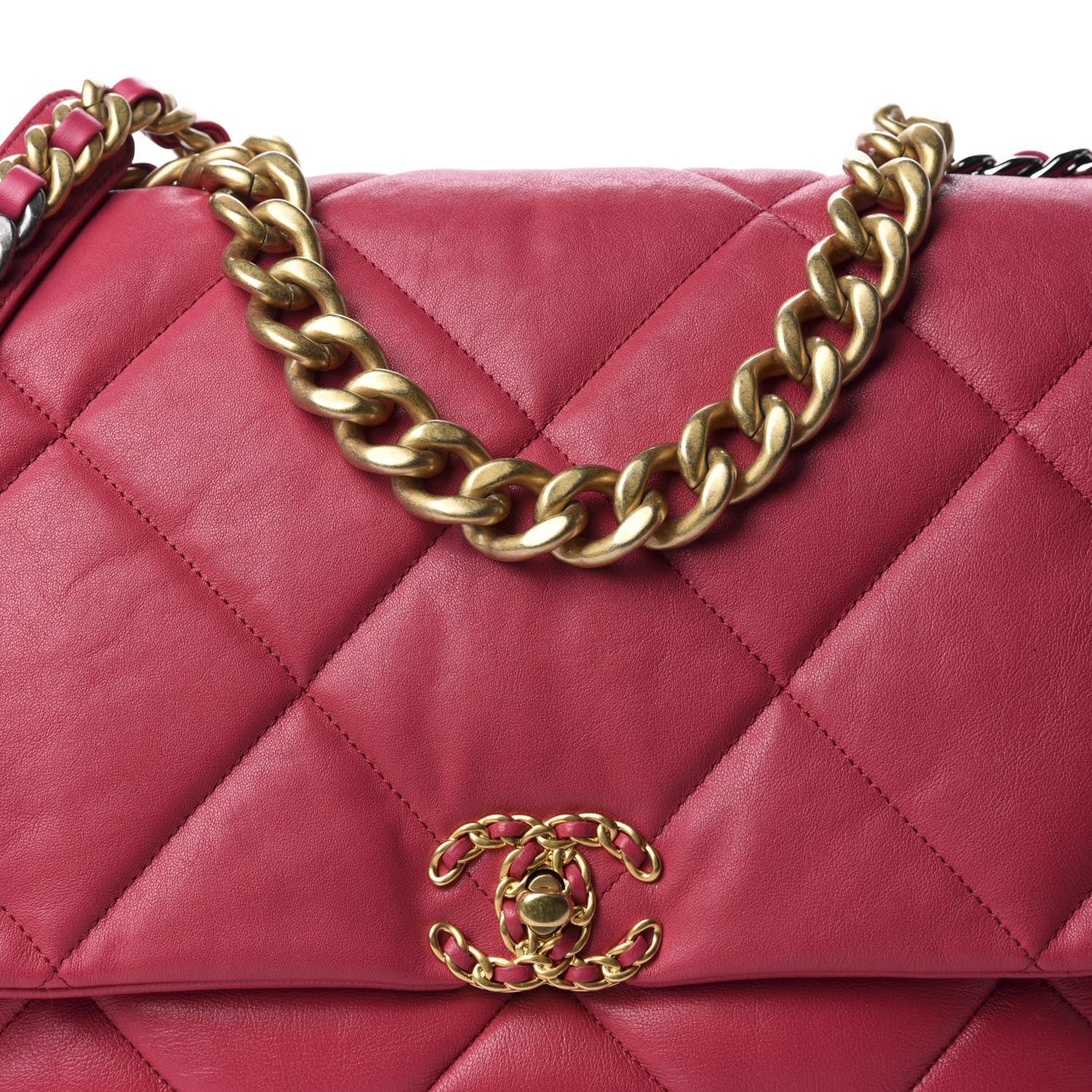Chanel Lambskin Quilted Maxi 19 Flap Pink 10 of 10