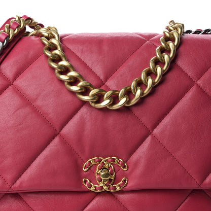 Chanel Lambskin Quilted Maxi 19 Flap Pink 10 of 10