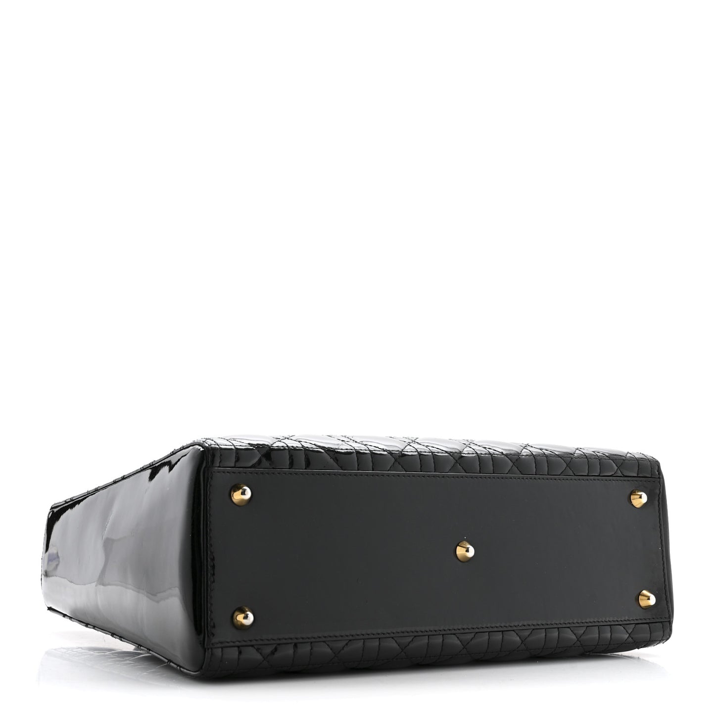 Patent Cannage Large Lady Dior Black