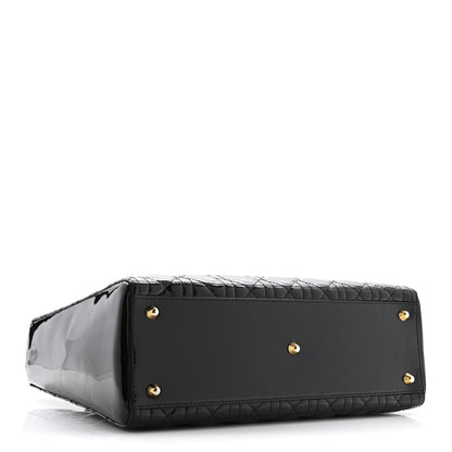Christian Dior Patent Cannage Large Lady Dior Black 4 of 16