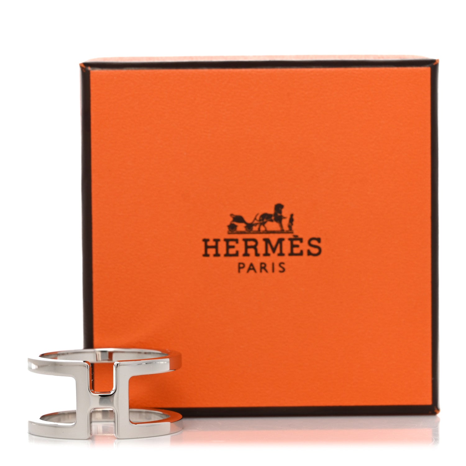 Hermes Permabrass H En Rond Scarf Ring Silver 5 of 5