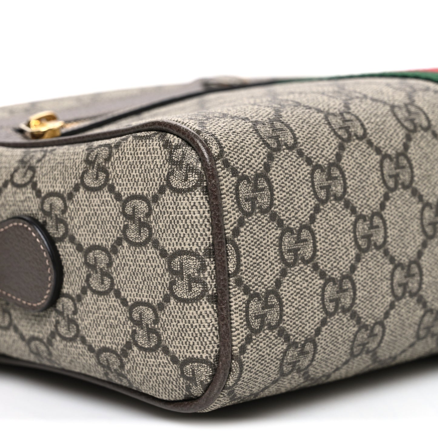 GG Supreme Monogram Web Small Ophidia Shoulder Bag Brown