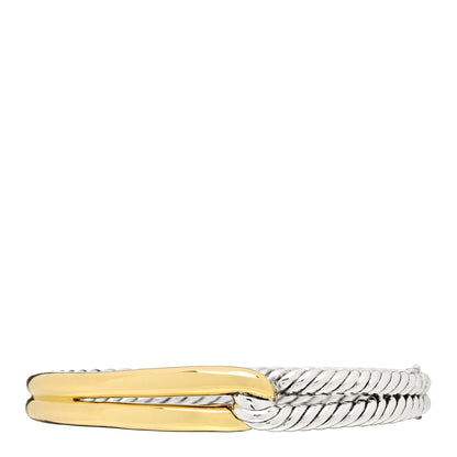 David Yurman Sterling Silver 18K Yellow Gold Single Loop Labyrinth Bracelet 1 of 4