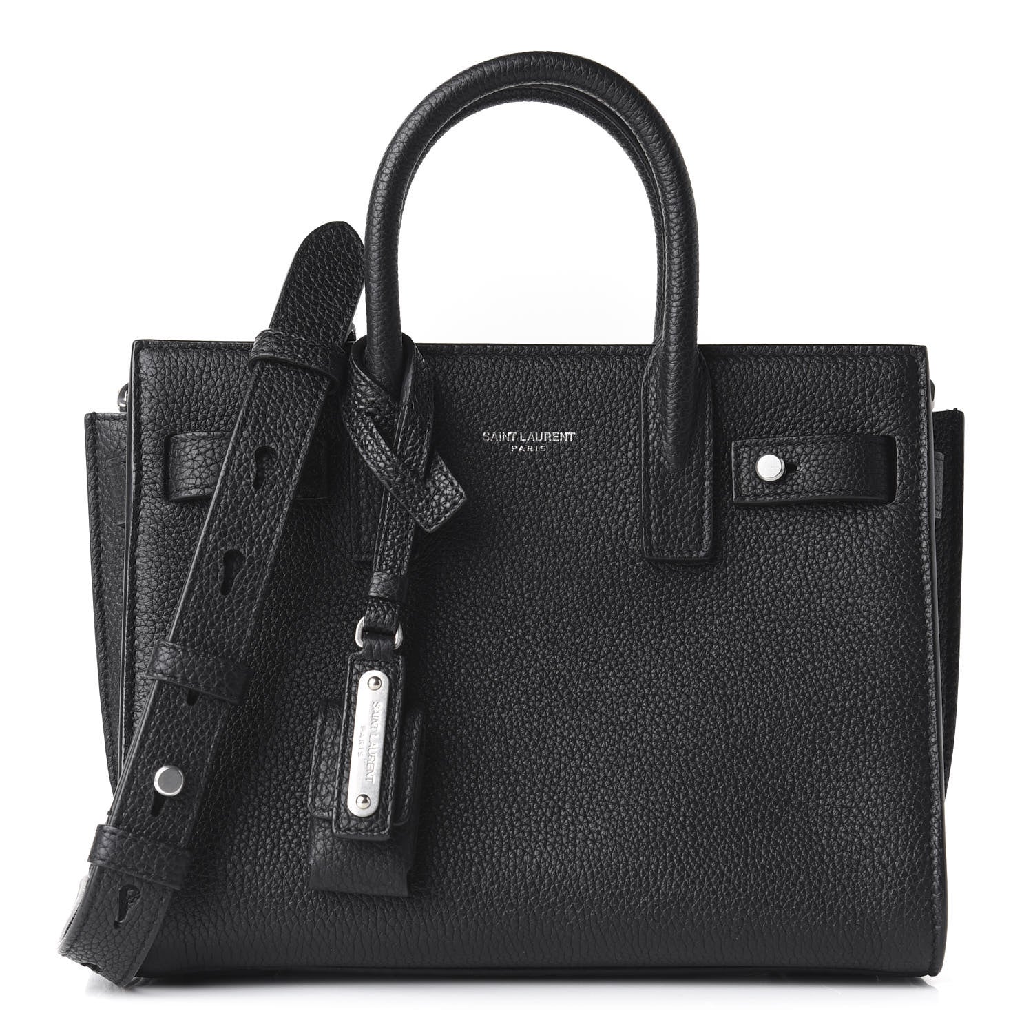 Saint Laurent Grained Calfskin Nano Sac De Jour Souple Black 1 of 10