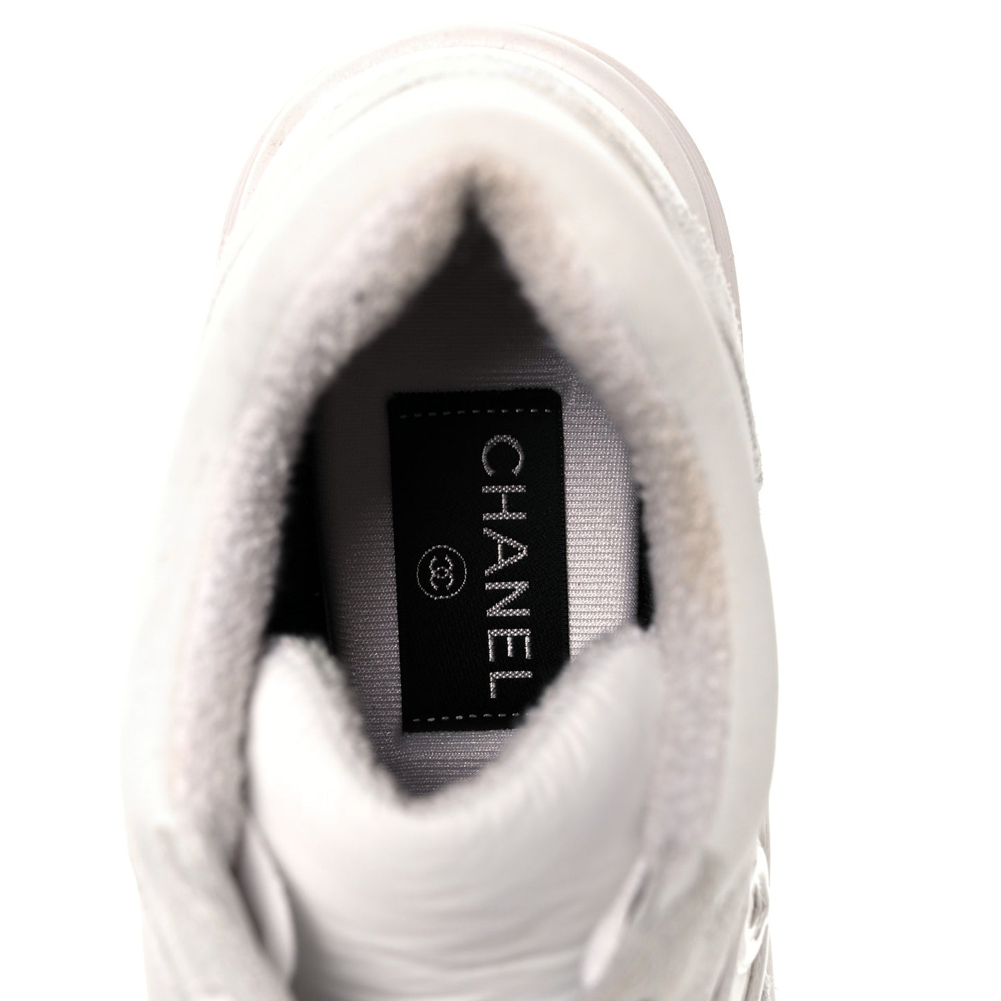 Suede Calfskin Fabric CC Sneakers 40 White