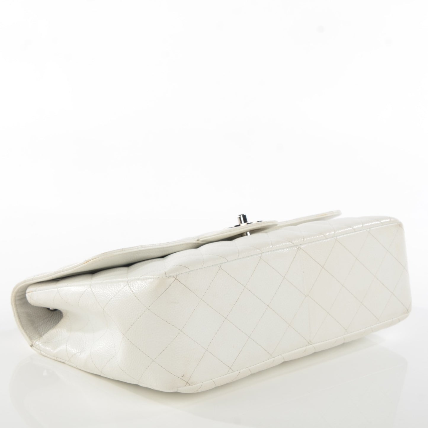 Caviar Quilted Jumbo Single Flap White
