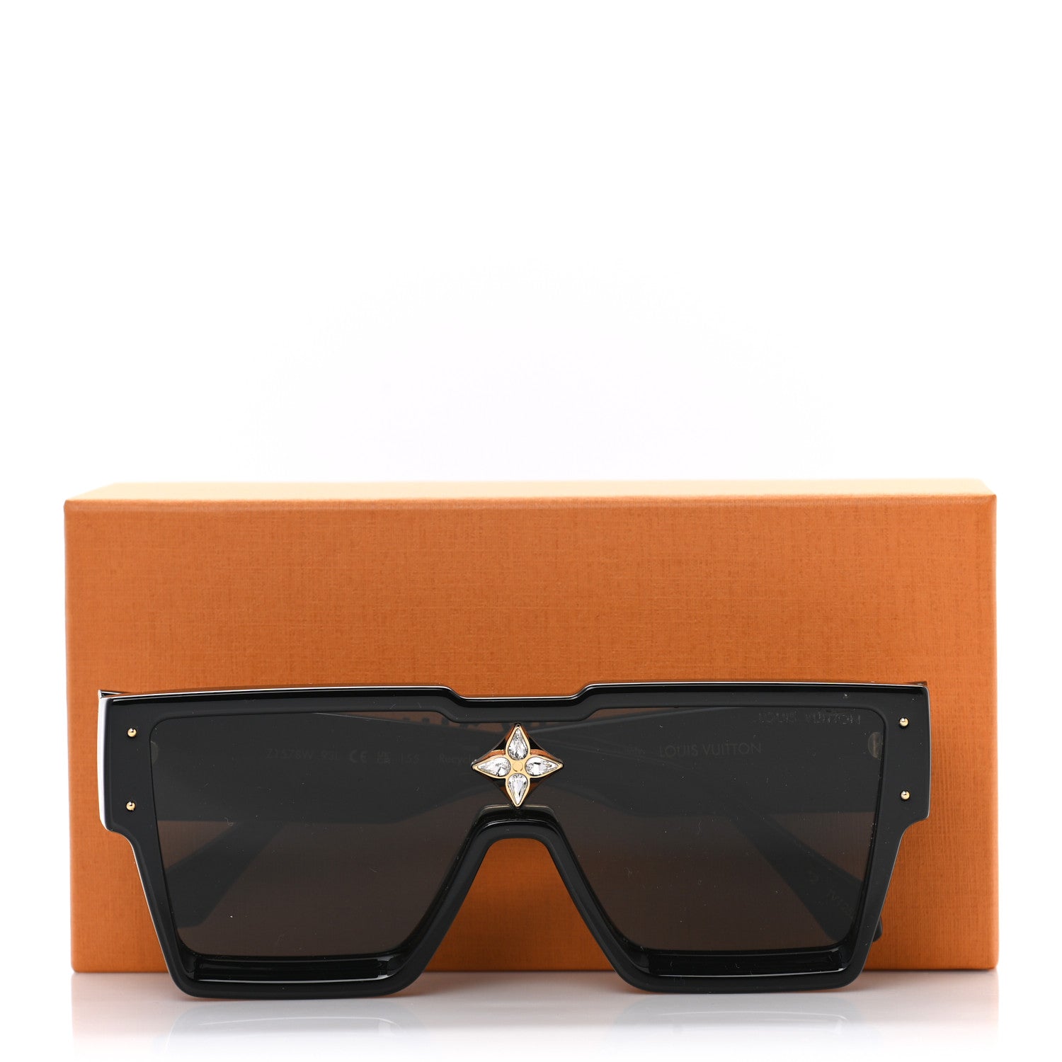 Louis Vuitton Acetate Swarovski Crystal Cyclone Sunglasses Z1578W Black 9 of 9