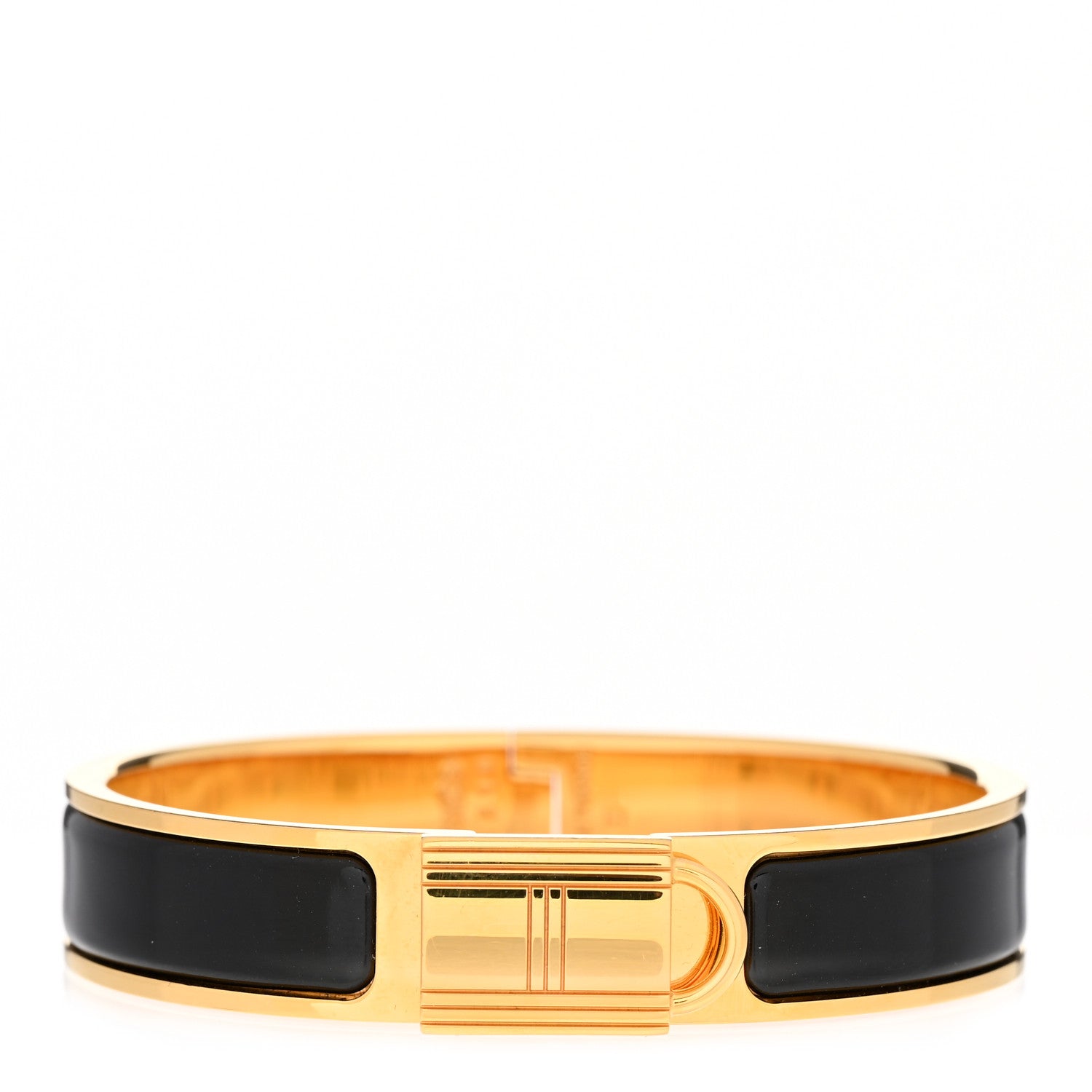 Hermes Enamel Narrow Clic Cadenas Bracelet PM Black 1 of 5