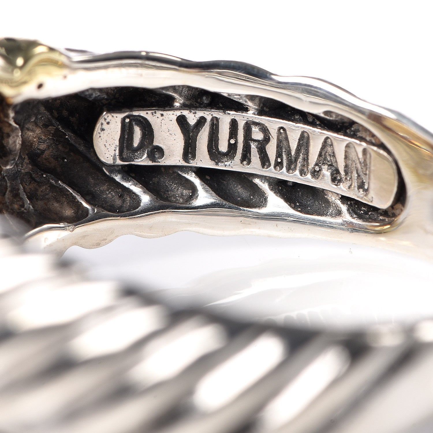 David Yurman Sterling Silver 14K Yellow Gold Citrine 14mm Noblesse Ring 61 9.75 5 of 6