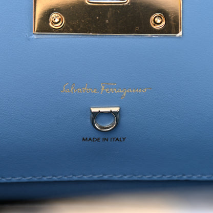Salvatore Ferragamo Calfskin Floral Print The Studio Bag Slate Blue 5 of 8
