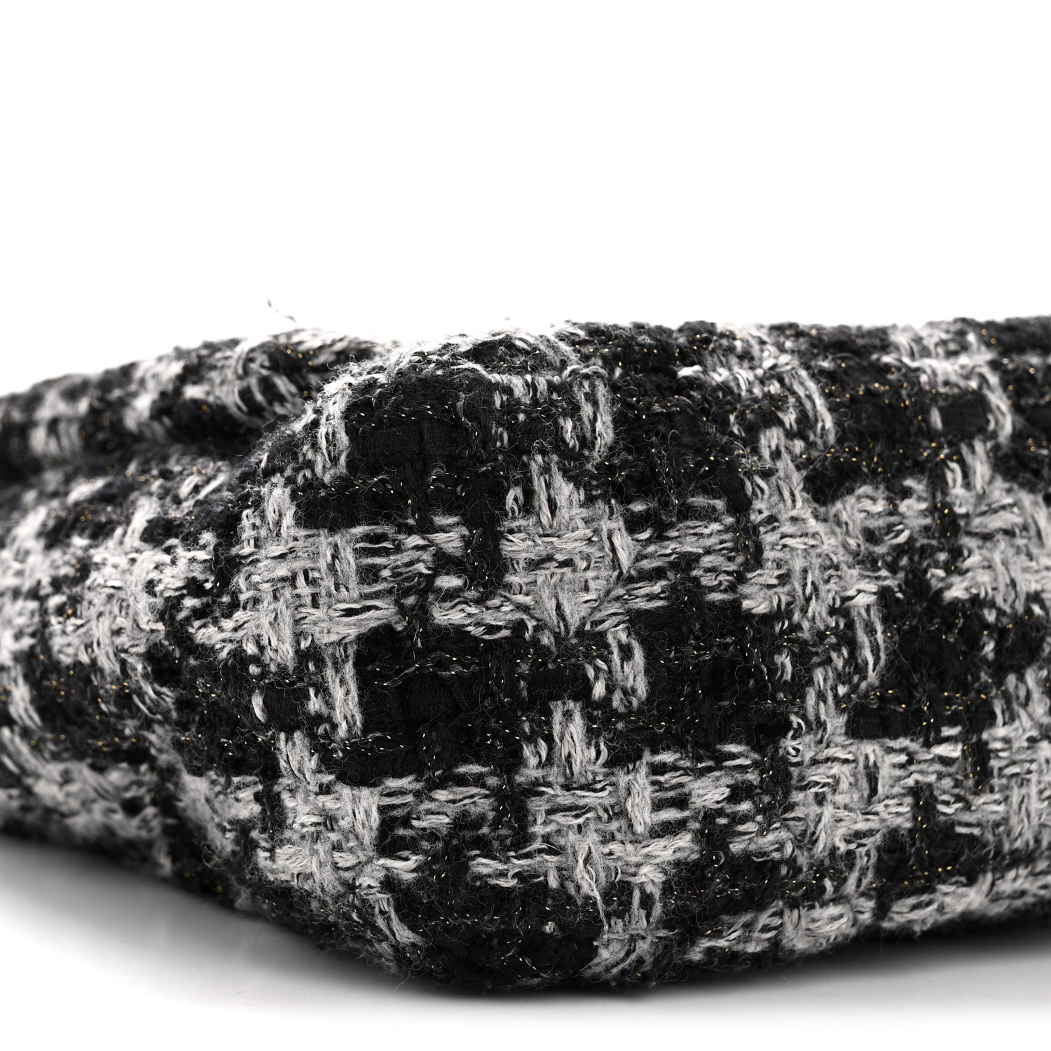 Chanel Wool Tweed Quilted Small Elegant Chain Flap Black Grey 9 of 11