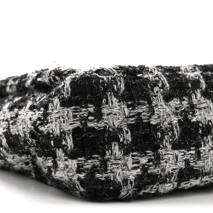Chanel Wool Tweed Quilted Small Elegant Chain Flap Black Grey 9 of 11