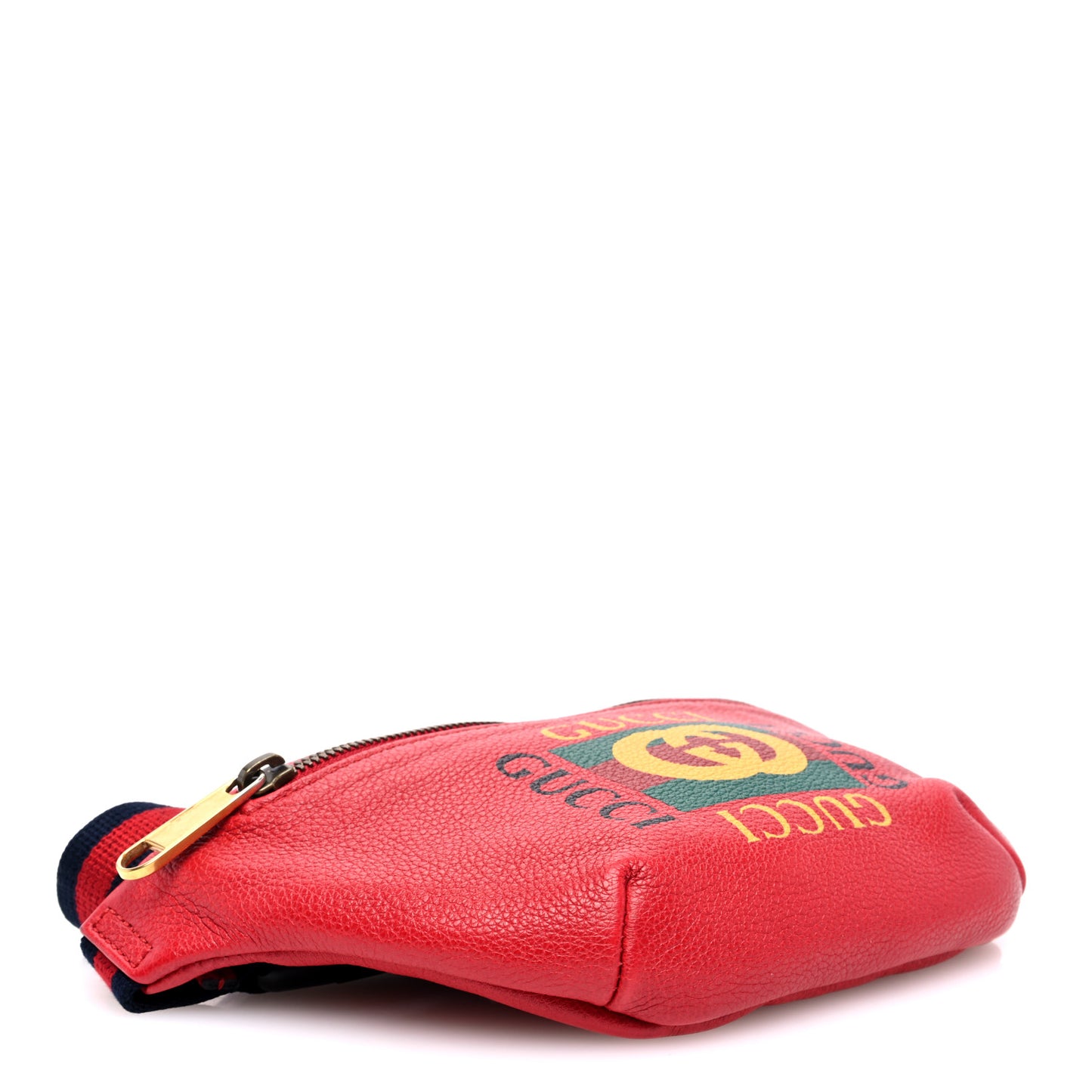 Grained Calfskin Small Logo Belt Bag Hibiscus Red