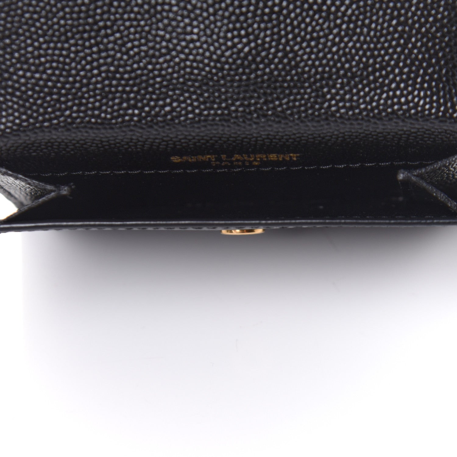 Saint Laurent Grain De Poudre Uptown Monogram Card Case Black 5 of 6