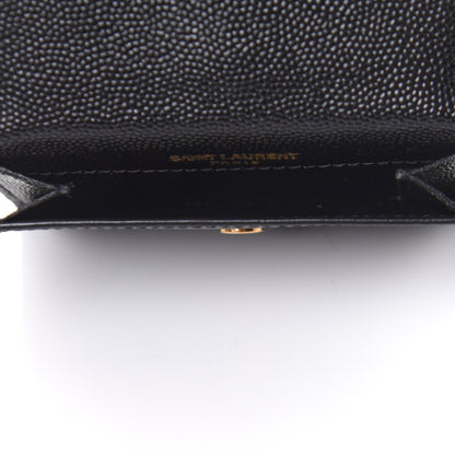 Saint Laurent Grain De Poudre Uptown Monogram Card Case Black 5 of 6