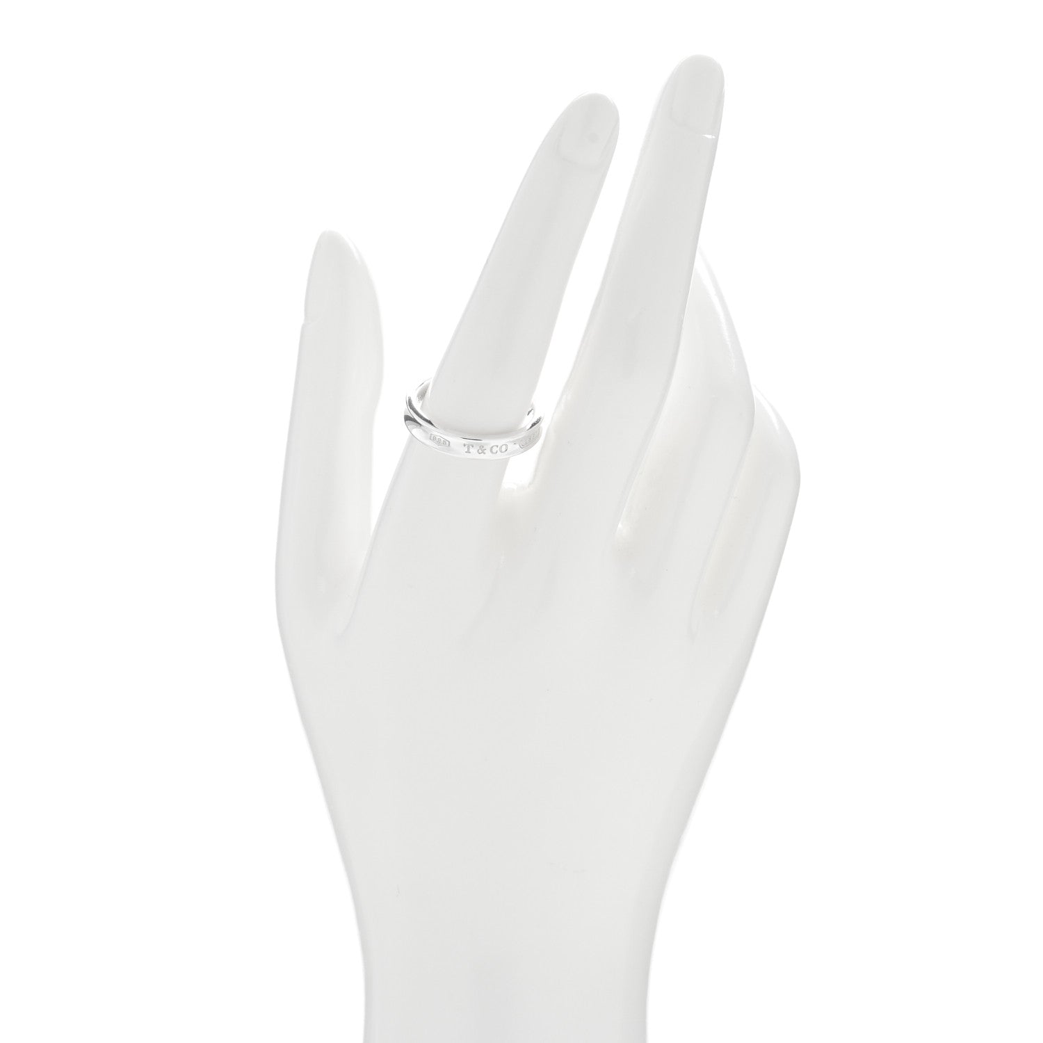 Tiffany Sterling Silver Narrow 1837 Band Ring 58 8.25 2 of 4