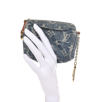 Louis Vuitton Monogram Denim Pochette Speedy PM Key Holder Blue 2 of 7