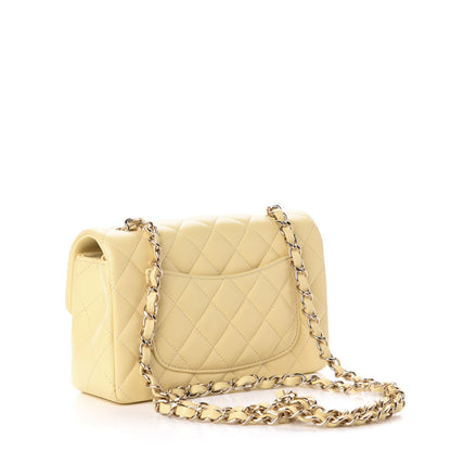 Chanel Lambskin Quilted Mini Rectangular Flap Light Yellow 3 of 11