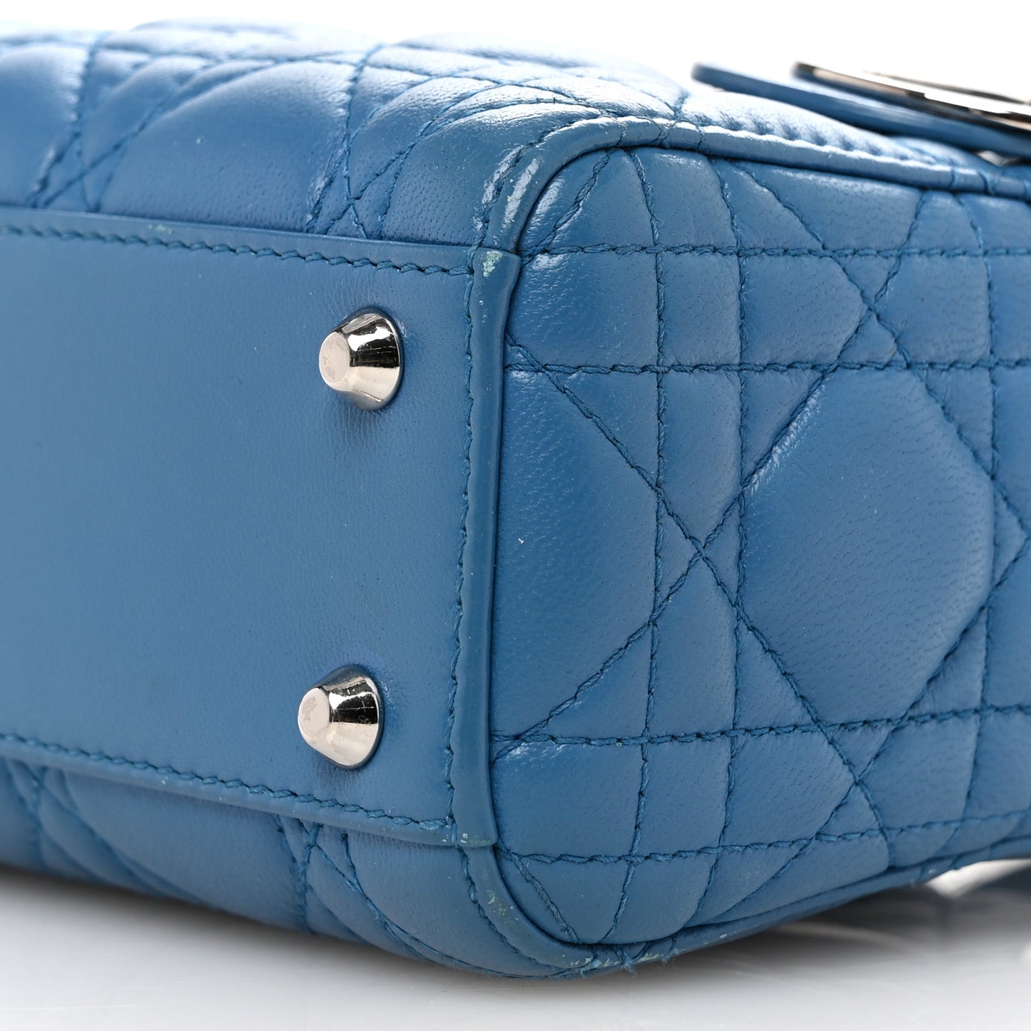 Lambskin Cannage Mini Lady Dior Blue