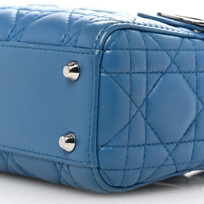 Christian Dior Lambskin Cannage Mini Lady Dior Blue 9 of 11