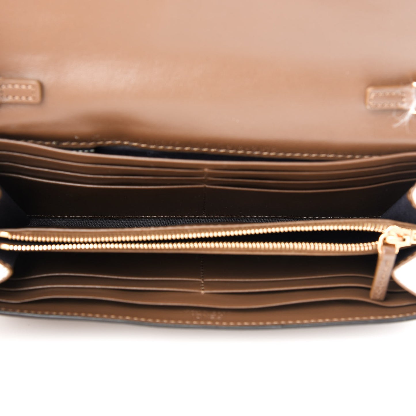 Vitello Soft F is Fendi Bi-Color FF 1974 Embossed Continental Envelope Wallet On Chain Maya Black