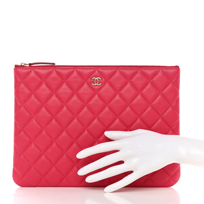 Chanel Lambskin Quilted Medium Cosmetic Case Pink 2 of 8