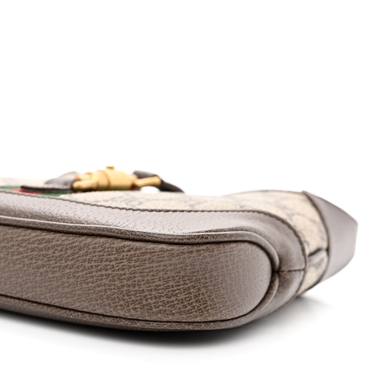 X BALENCIAGA BB Supreme Monogram Calfskin Web Mini Jackie 1961 Hobo Beige Ebony