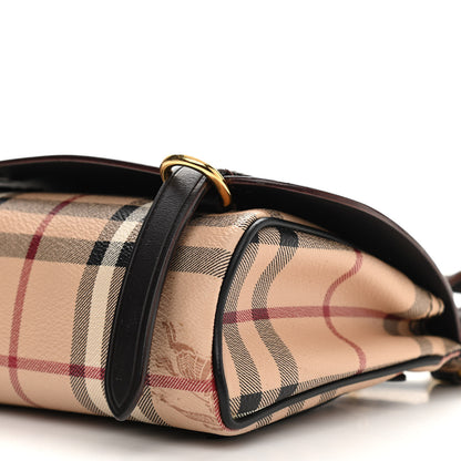 Burberry Haymarket Check Large Bridle Saddle Bag Dark Clove Brown 6 of 11