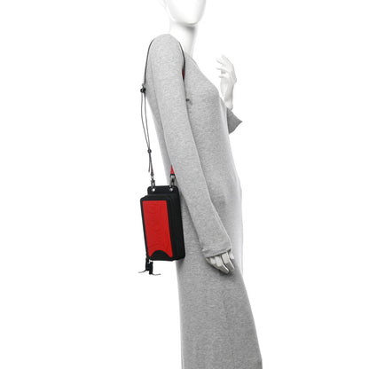 Christian Louboutin Calfskin Gomme Loubilab Phone Shoulder Bag Loubi Black 2 of 15