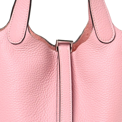 Hermes Taurillon Clemence Picotin Lock 18 PM Rose Sakura 8 of 11