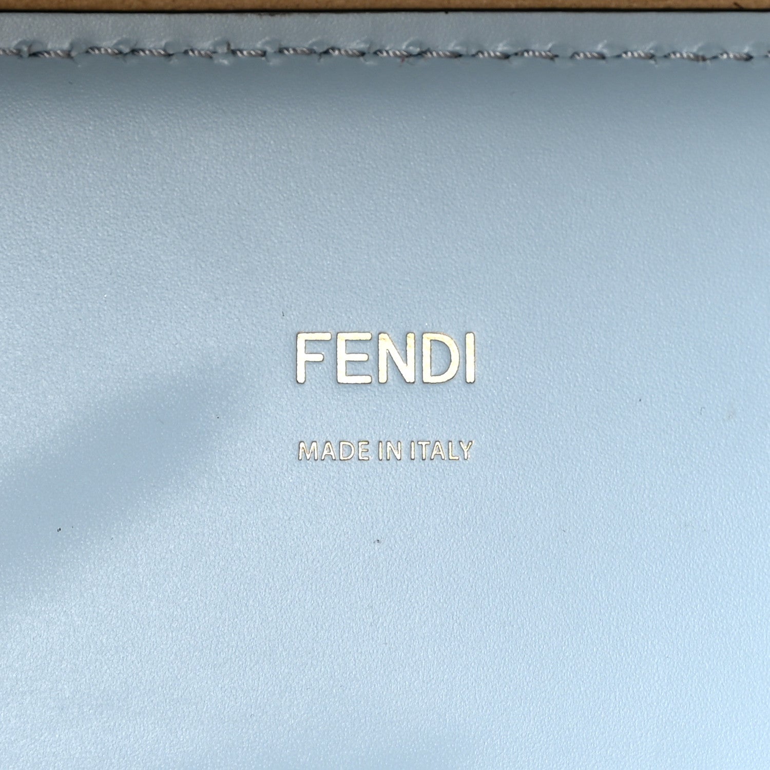 Fendi Vitello King Plexiglass Logo Embossed Medium Fendi Sunshine Shopper Tote Azzurro Baby 5 of 8