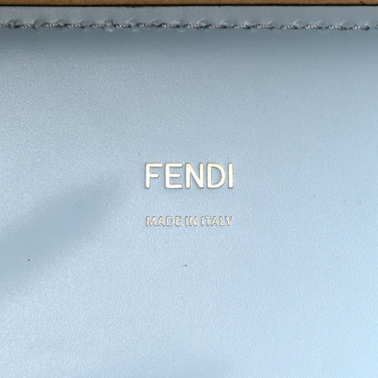 Fendi Vitello King Plexiglass Logo Embossed Medium Fendi Sunshine Shopper Tote Azzurro Baby 5 of 8
