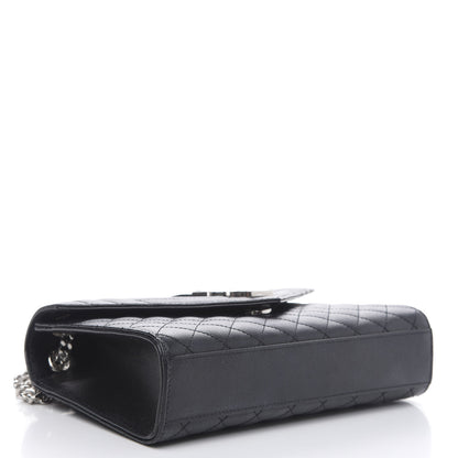 Saint Laurent Grain De Poudre Textured Mixed Matelasse Triquilt Medium Monogram Satchel Black 4 of 13