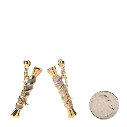 Louis Vuitton Crystal Enamel Candy Charm Earrings Gold Multicolor 2 of 3