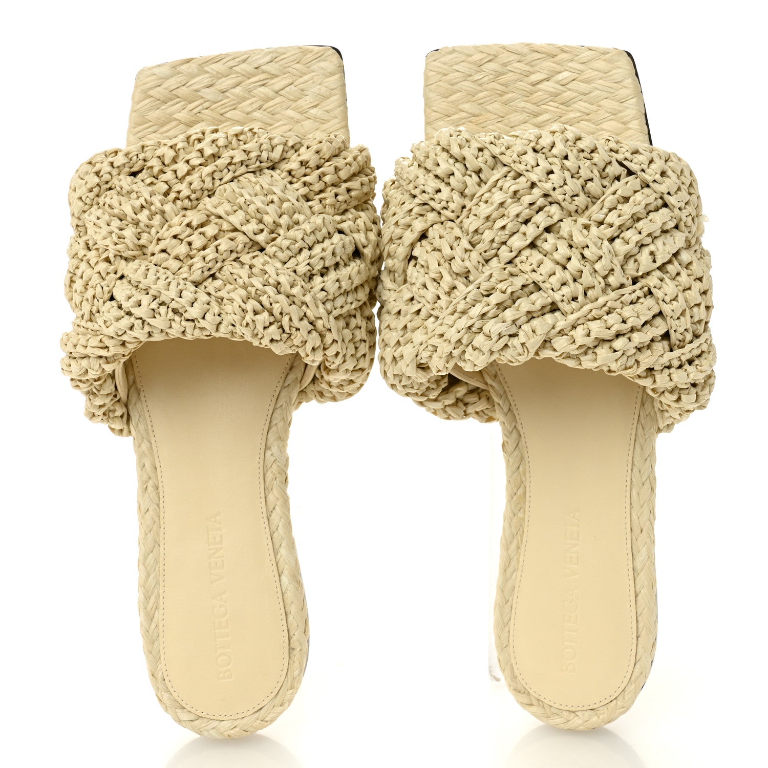 Bottega Veneta Raffia Intrecciato Lido Flat Sandals 36 Cane Sugar 5 of 8