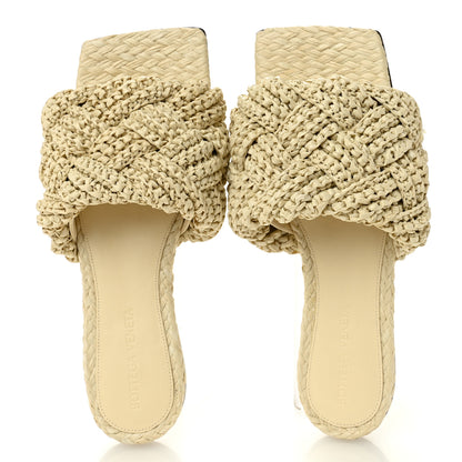 Bottega Veneta Raffia Intrecciato Lido Flat Sandals 36 Cane Sugar 5 of 8