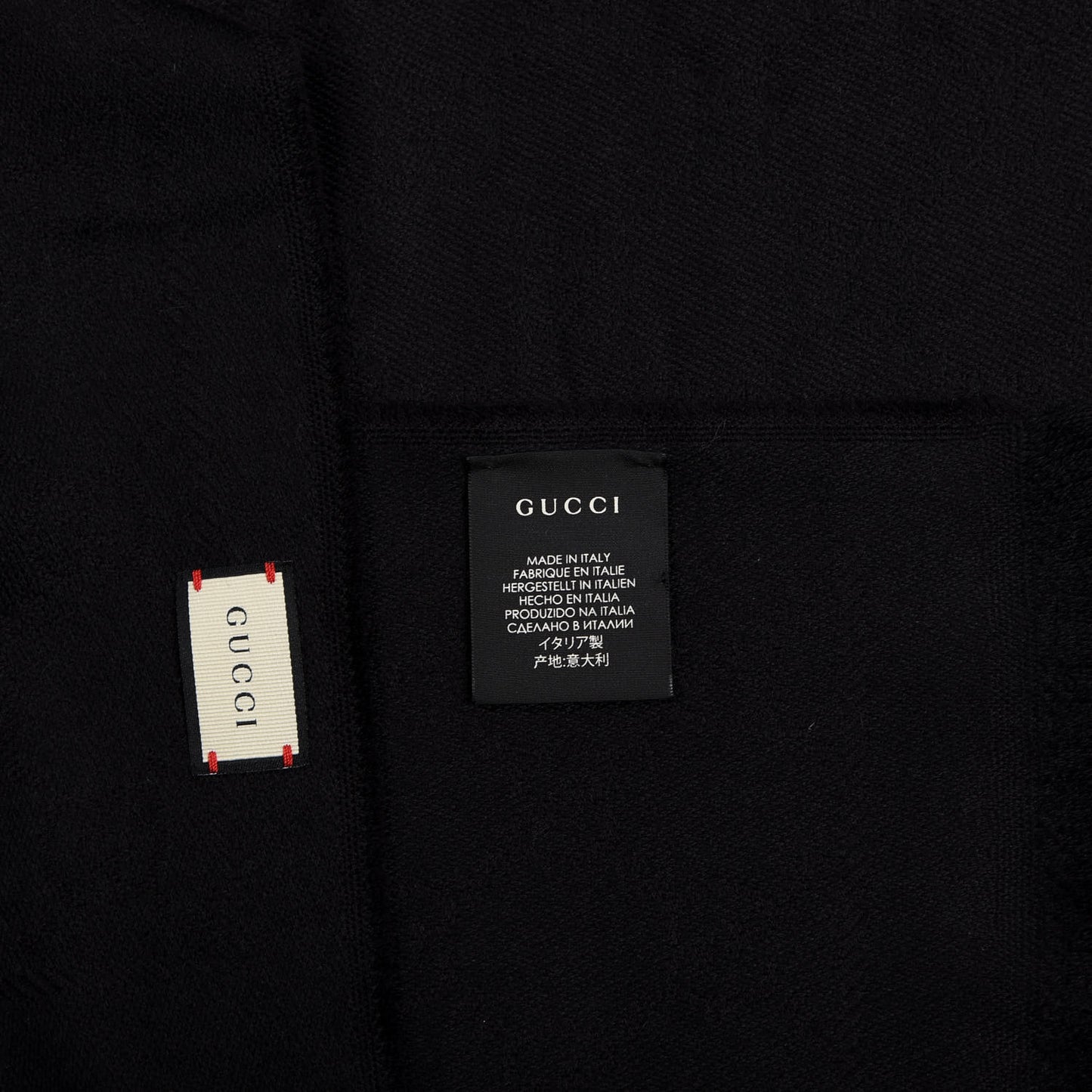Wool Silk GG Monogram GGNat Scarf Black