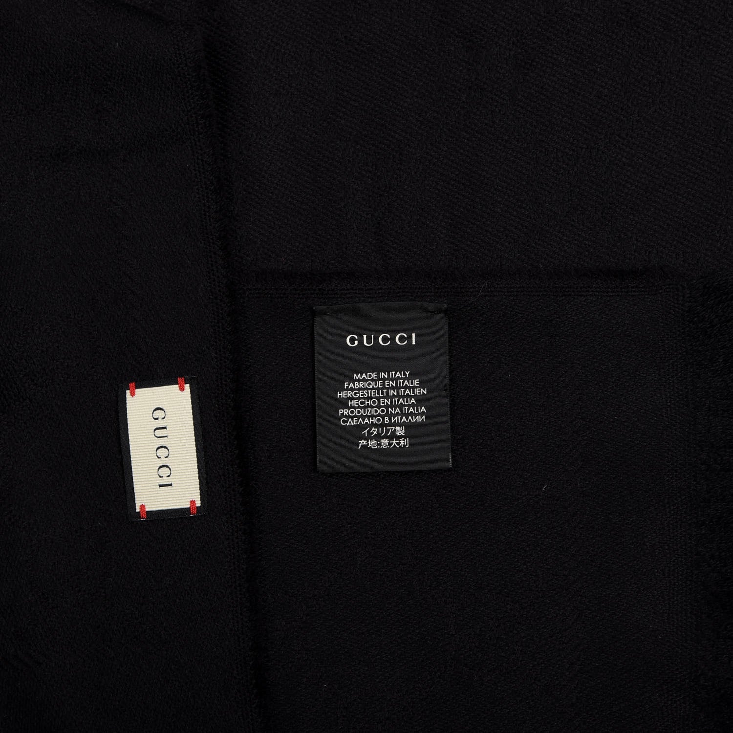 Gucci Wool Silk GG Monogram GGNat Scarf Black 3 of 3
