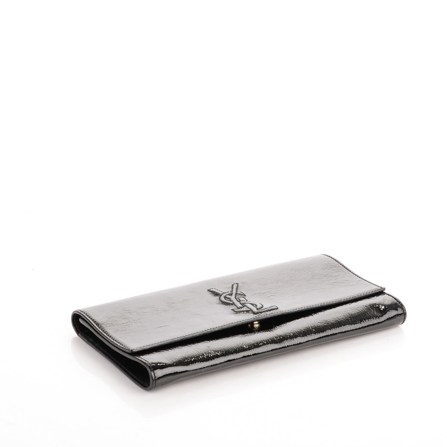 Textured Patent Monogram Small Belle De Jour Clutch Black