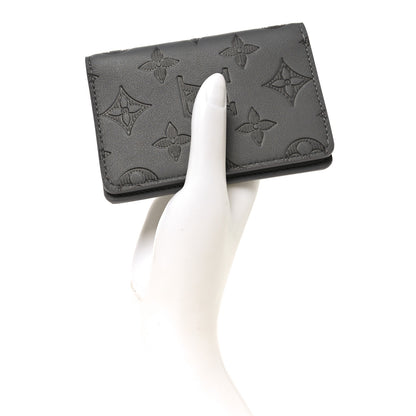 Louis Vuitton Calfskin Monogram Shadow Pocket Organizer Antarctic Grey 2 of 7