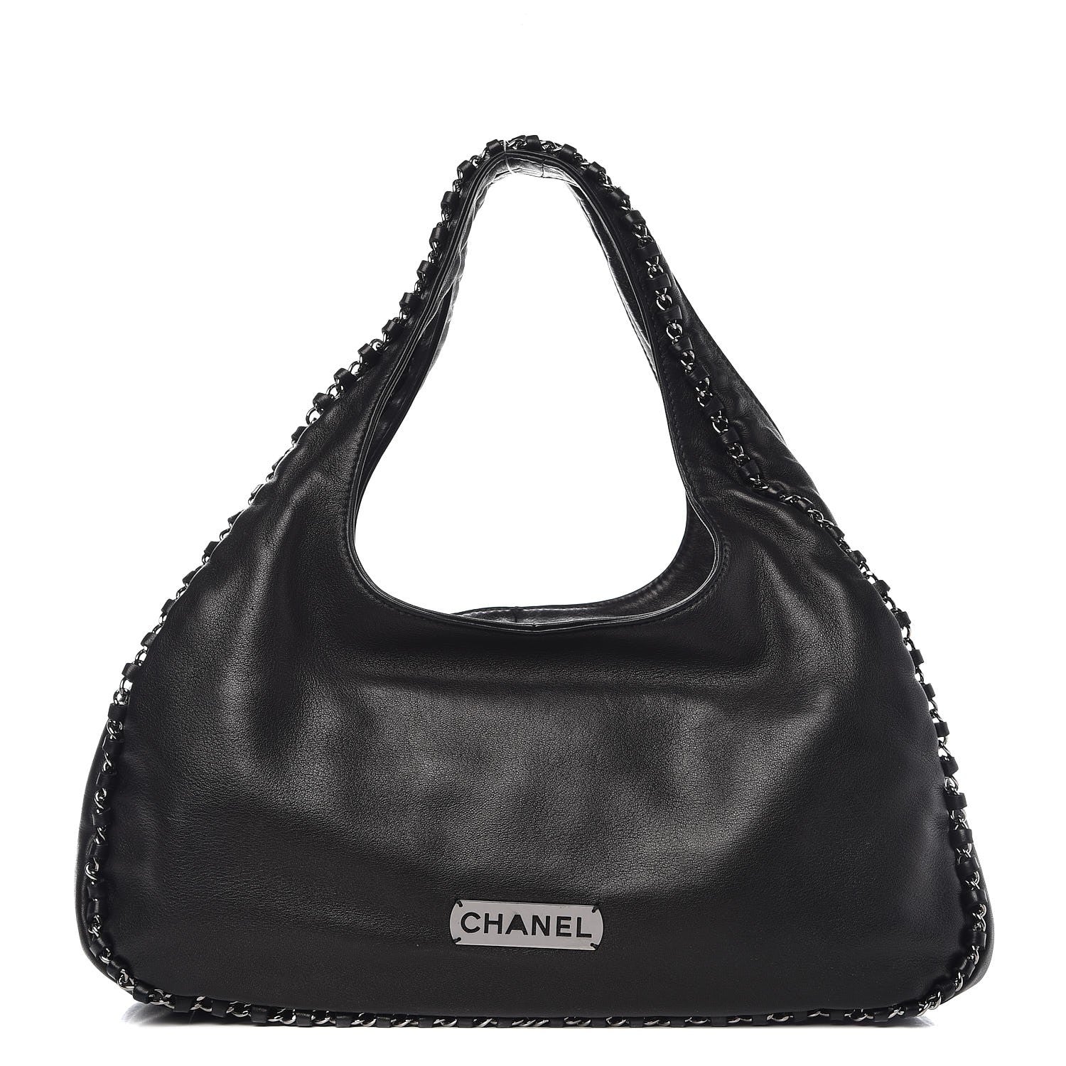 Chanel Calfskin Chain Hobo Black 1 of 7