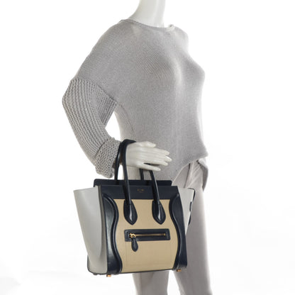Celine Goatskin Smooth Calfskin Micro Tri-Color Luggage Firefly 2 of 8