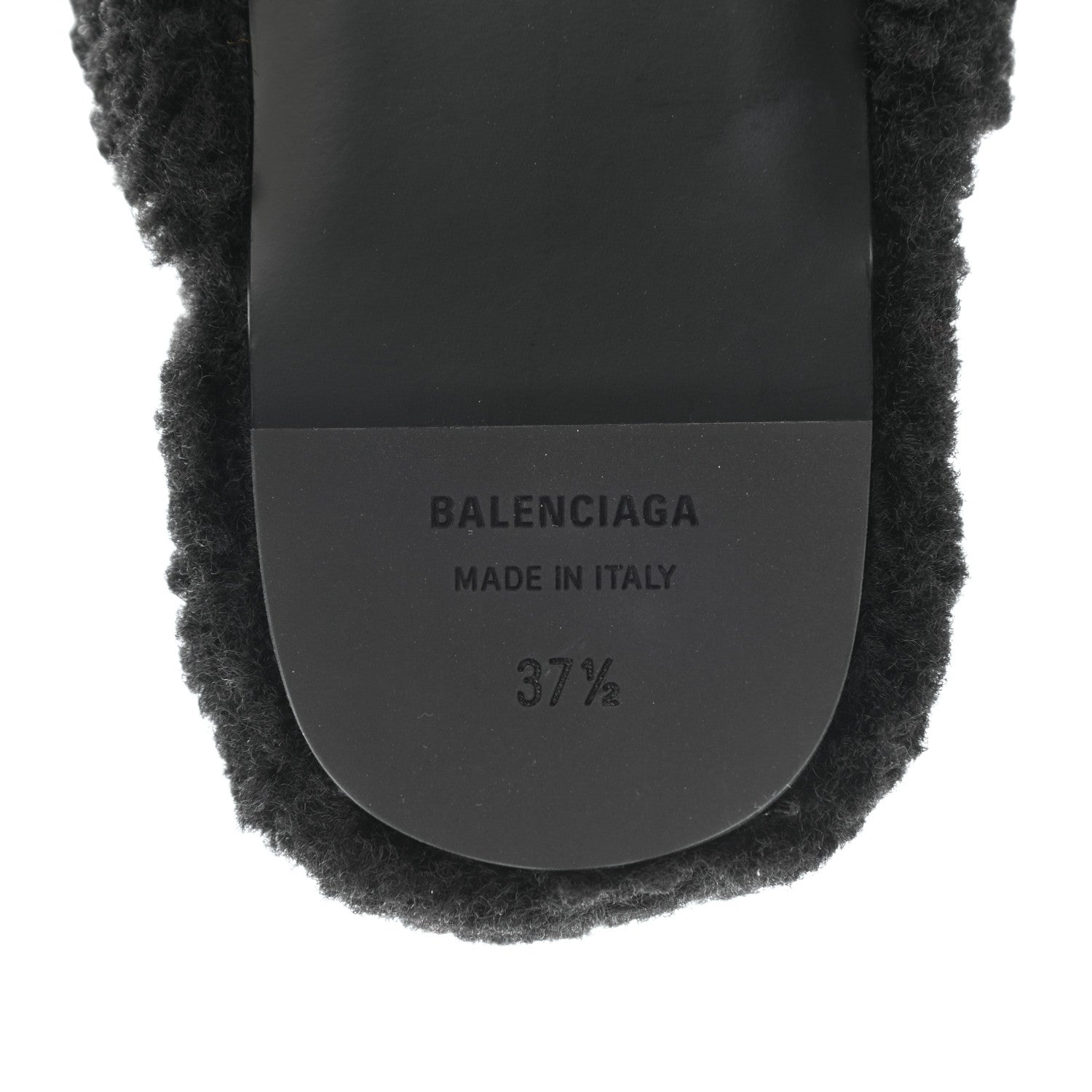 Balenciaga Faux Shearling Cosy BB Mules 37.5 Black 6 of 7